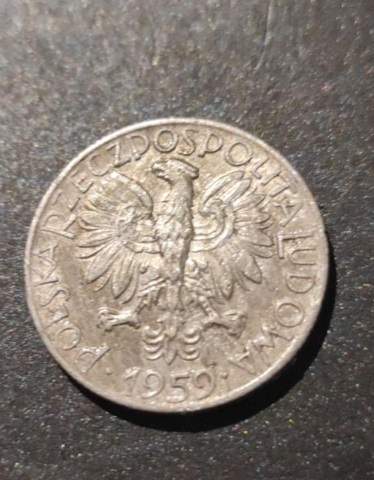 Moneta PRL 5 zł Rybak 1959r