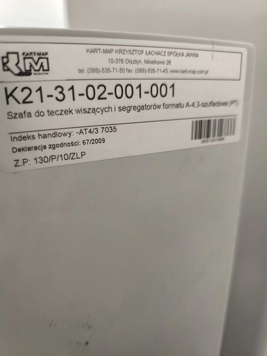 Szafa aktowa do segregatorów i teczek, A4, szara