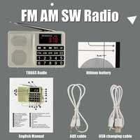 NOVO Retekess TR603 Rádio portátil, FM Am SW leitor MP3 AUX