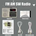 NOVO Retekess TR603 Rádio portátil, FM Am SW leitor MP3 AUX