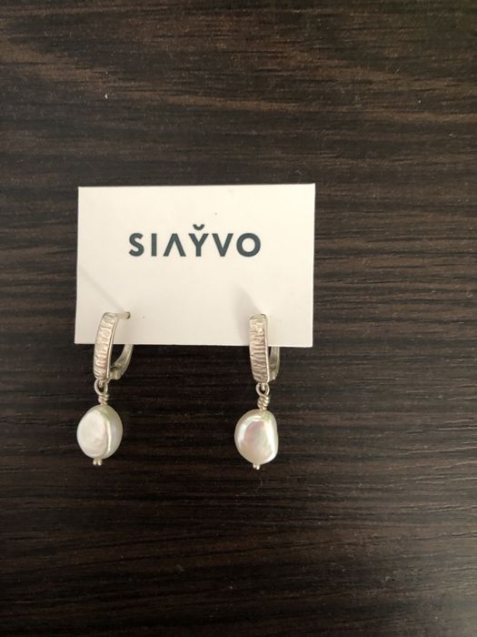 Сережки срібні з перлами