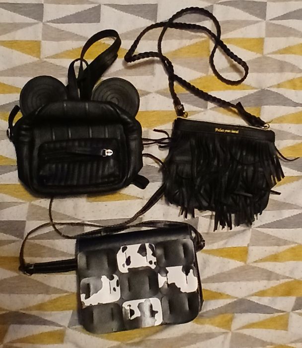 2 małe torebki i mały plecaczek