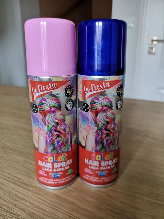 Zestaw kredowych sprayów do włosów La Fiesta - niebieski i różowy