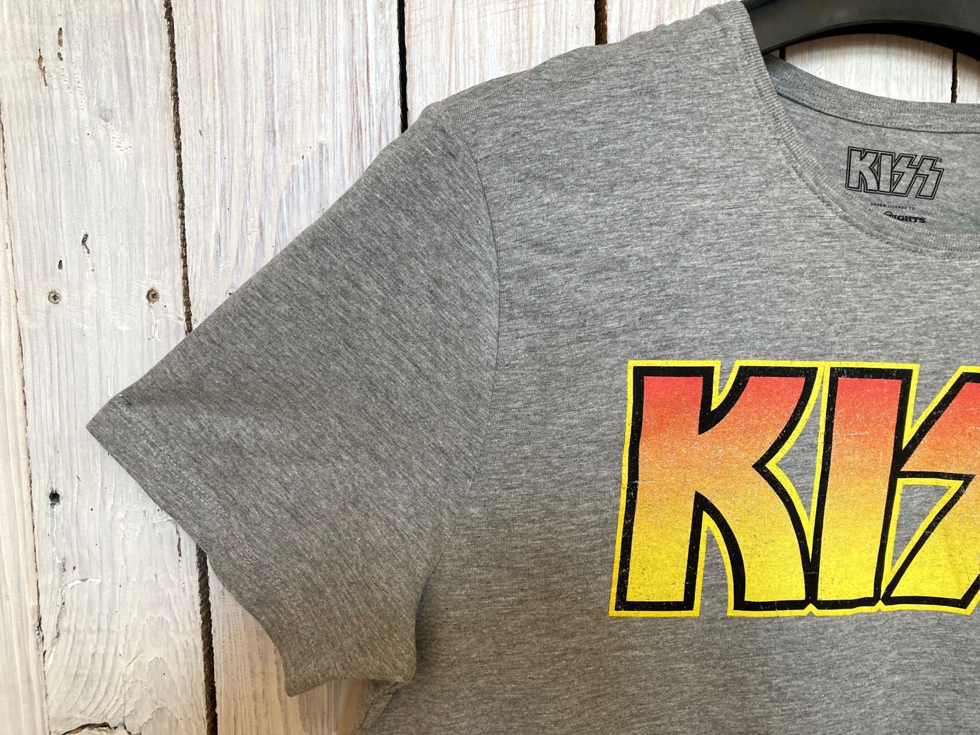 Nowy T-SHIRT, koszulka KISS z logo zespołu, bawełna, szara