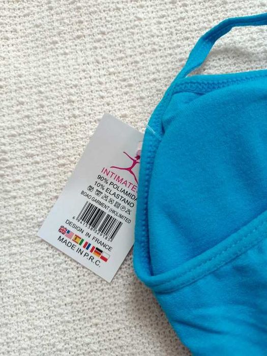 Niebieski biustonosz top kostium kąpielowy