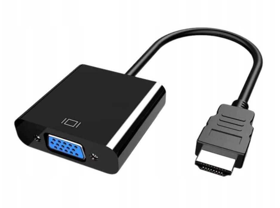 Adapter przejściówka WTYK konwerter HDMI - VGA D-SUB 15PIN kabel HD
