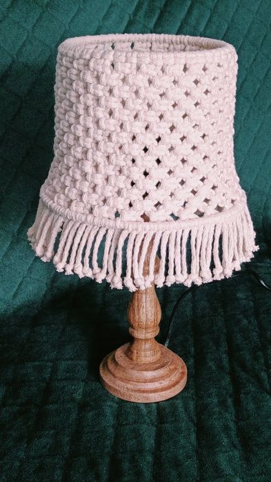 Lampka Boho, abażur do pleciony ze sznurka, prezent