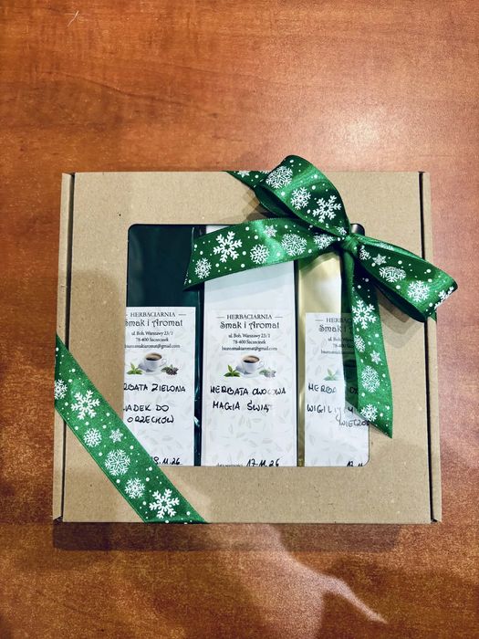 Herbaciany zestaw prezentowy na boże narodzenie herbaty świąteczne