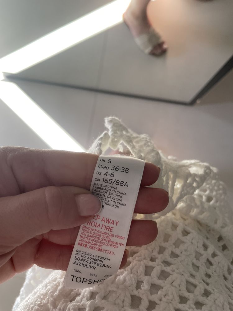 Sukienka dziergana ecru top shop s lato boho