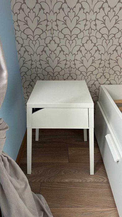 Stolik nocny z szufladą szafka nocna ikea SELJE metalowa biała 2 szt.