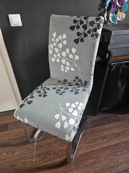 Pokrowce na krzesła elastyczne 4 sztuki wzorki komplet