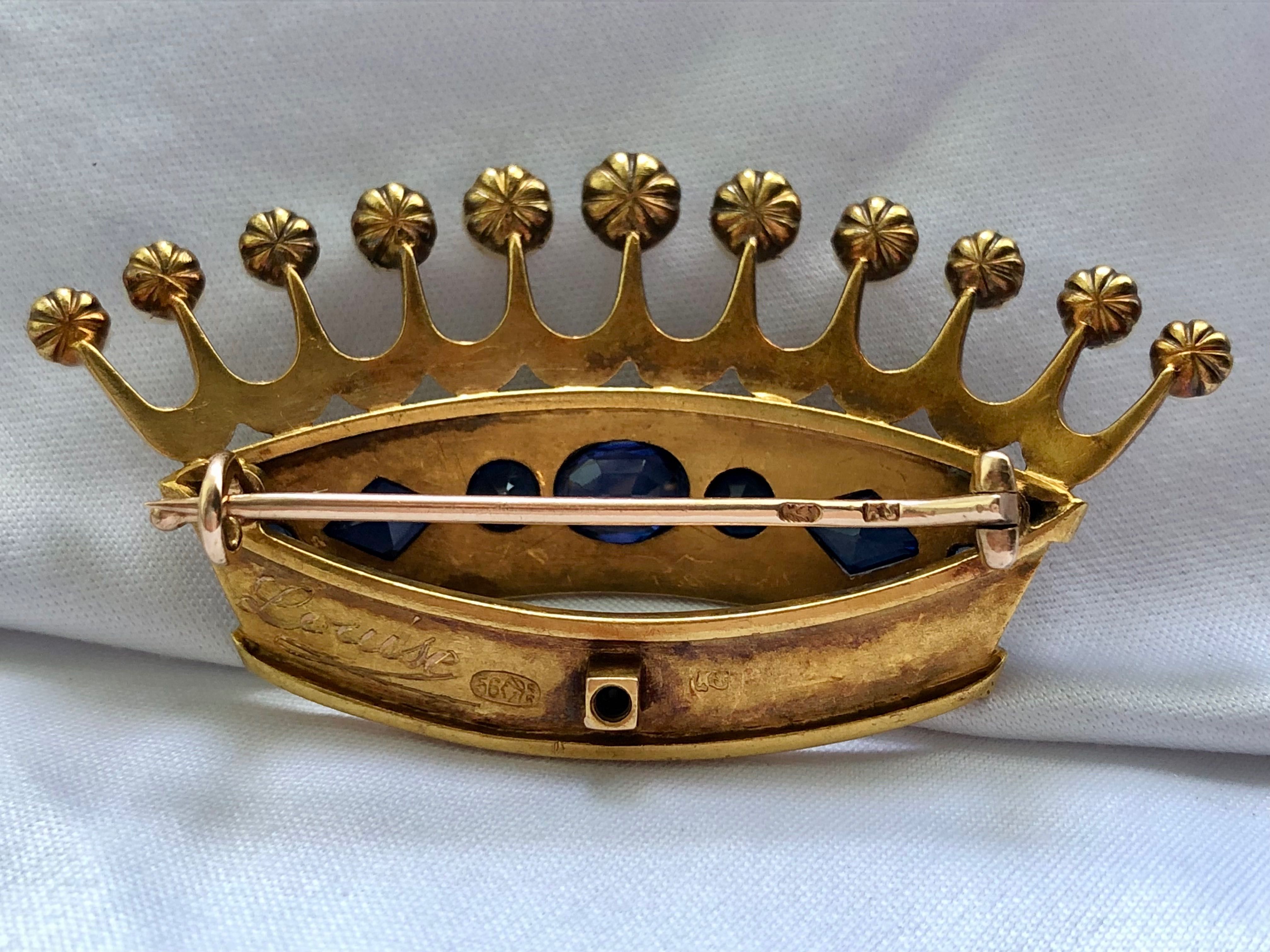 Rosja Carska Przełom XIX /XX w. Złota broszka. 14K / 15,29g