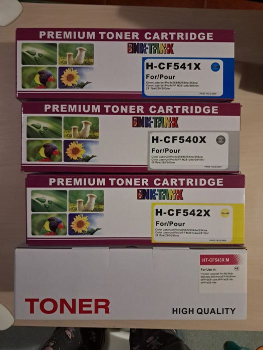 Conjunto de 7 toners para impressora HP laser jet