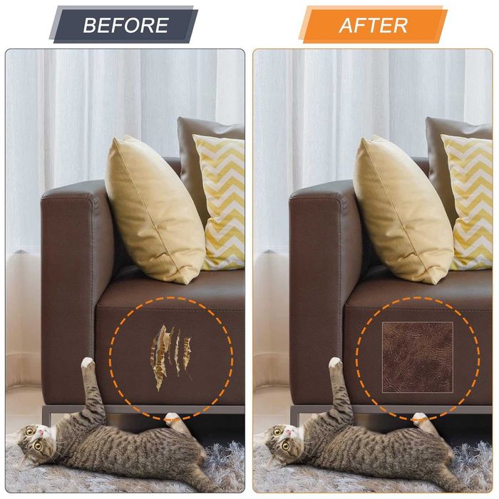 Skóra Materiał Tkanina Łata Łatka Samoprzylepna Klej 160x10cm Brązowa