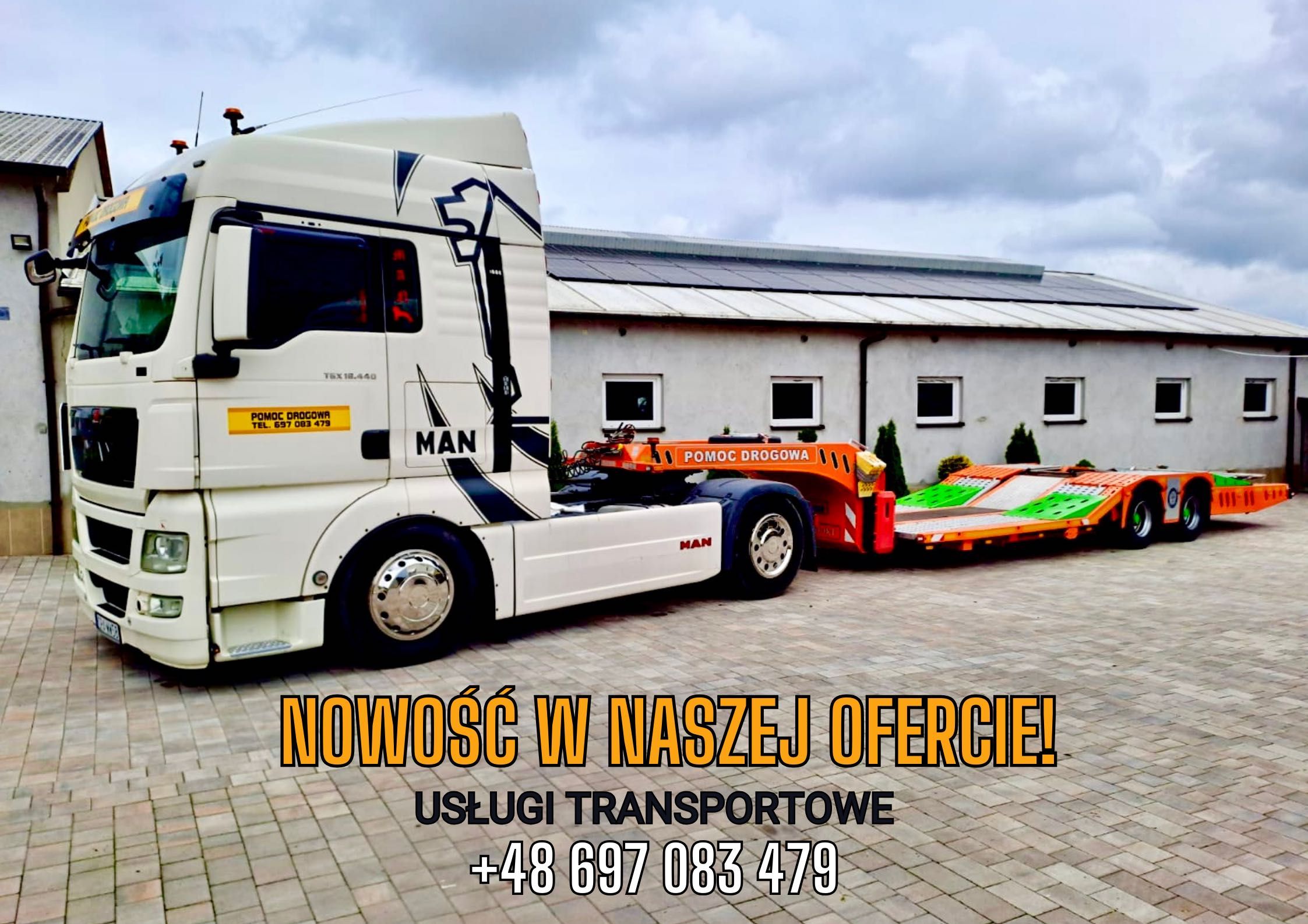 Pomoc drogowa, transport, usługi, auto laweta – do 20t, 15t, 3t, 1t