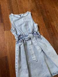 Sukienka jeansowa dżinsowa letnia z wycięciami w pasie Zara 164