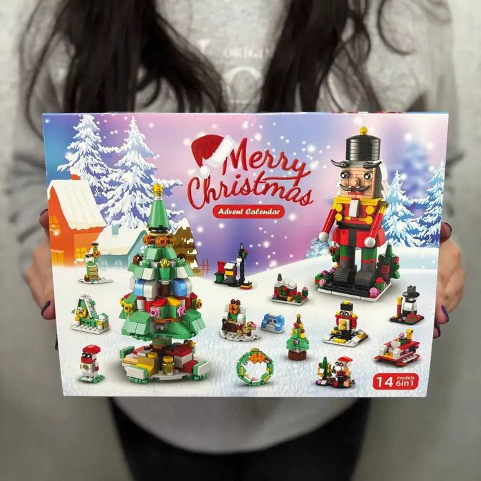 Новорічний Адвент календар з лего на 12днів різдвяна ялинка і клацанок