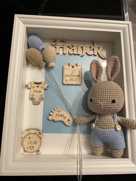 Franio ramka metryczka  hand made