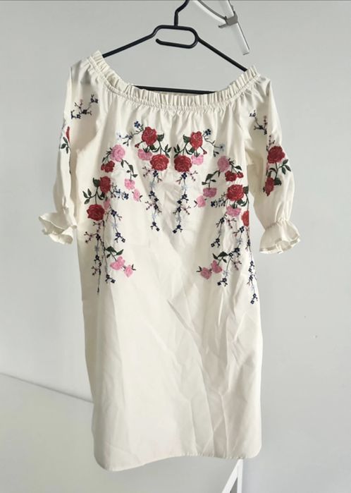 Sukienka hiszpanka boho haft kwiaty H&M 36 S