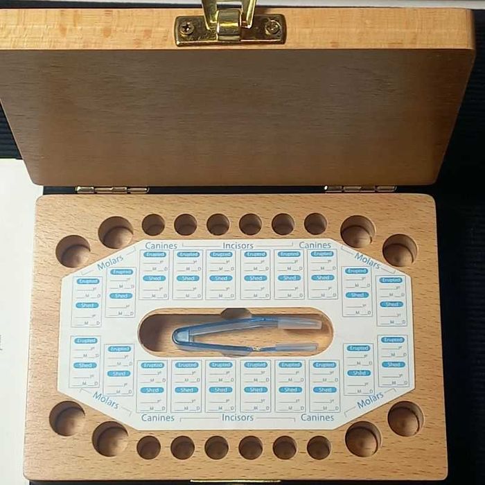 Drewniane pudełko na zęby mleczne mleczaki LosWood