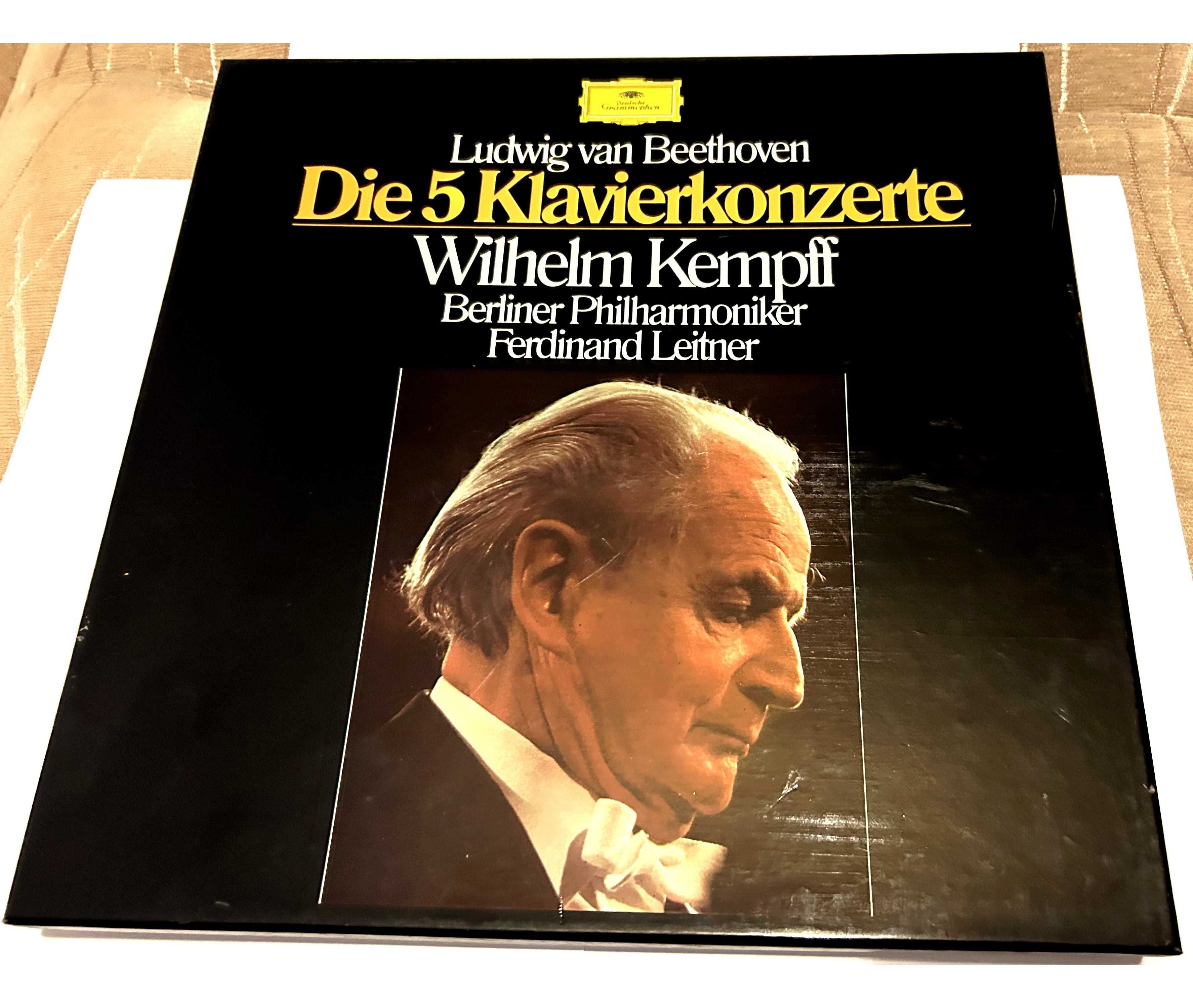 Ludwig van Beethoven Die 5 Klavierkonzerte Wilhelm Kempff 4 LP Zestaw