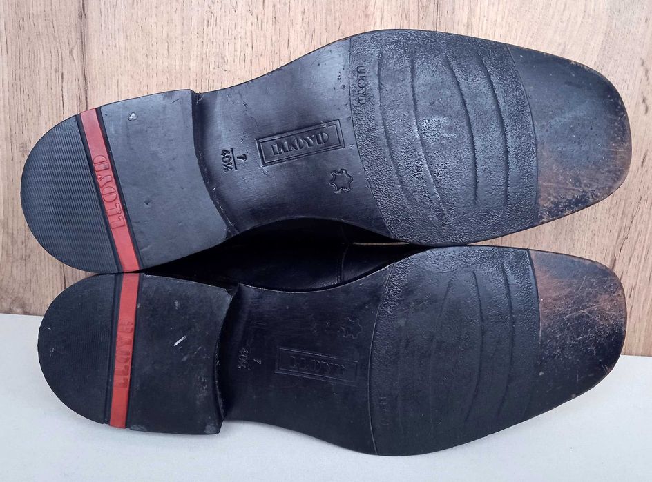 Німецькі натуральні шкіряні чоловічі туфлі, чорні лофери, демі, р. 41