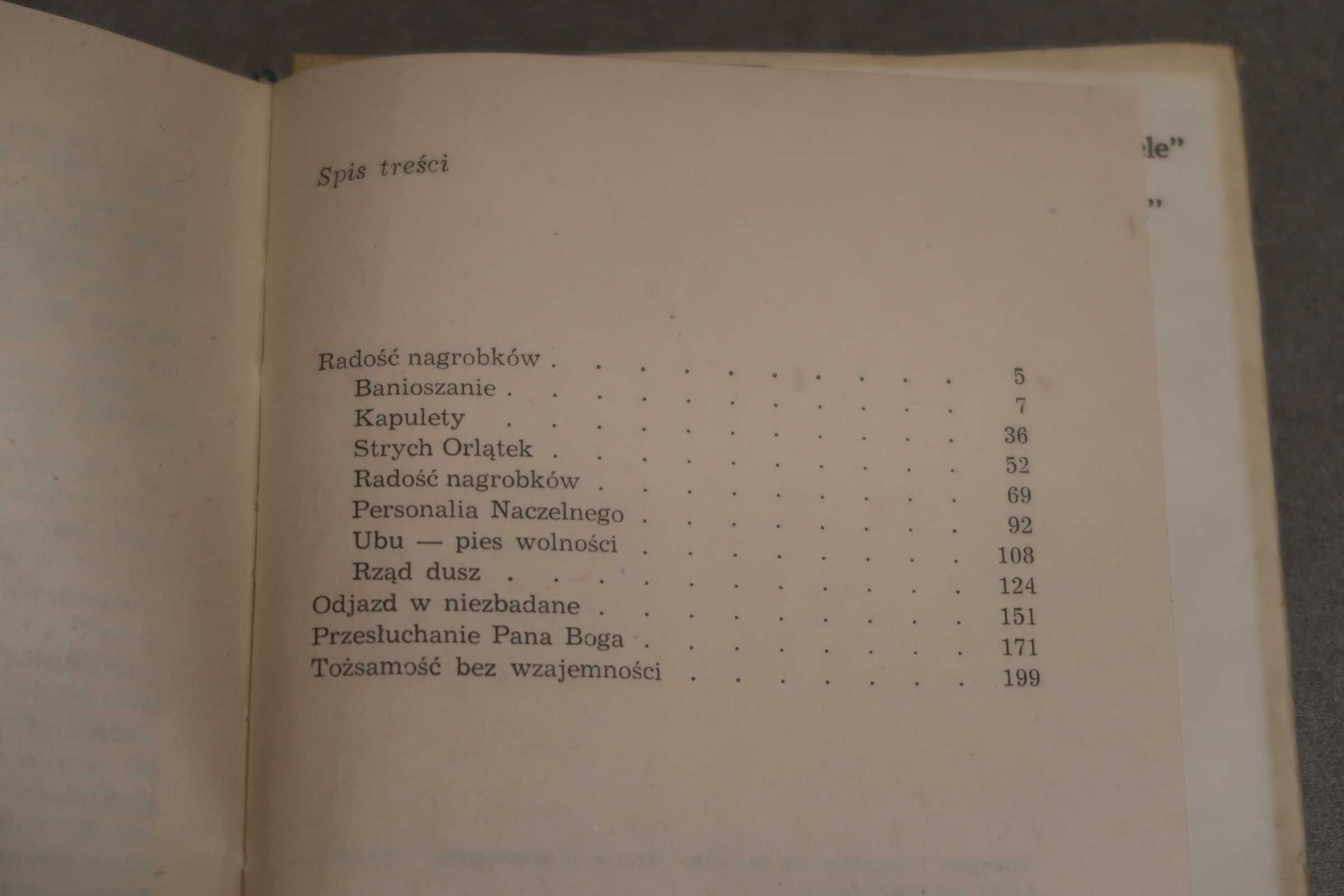 Roman Bratny, Radość nagrobków, Przesłuchanie Pana Boga, Odjazd w...