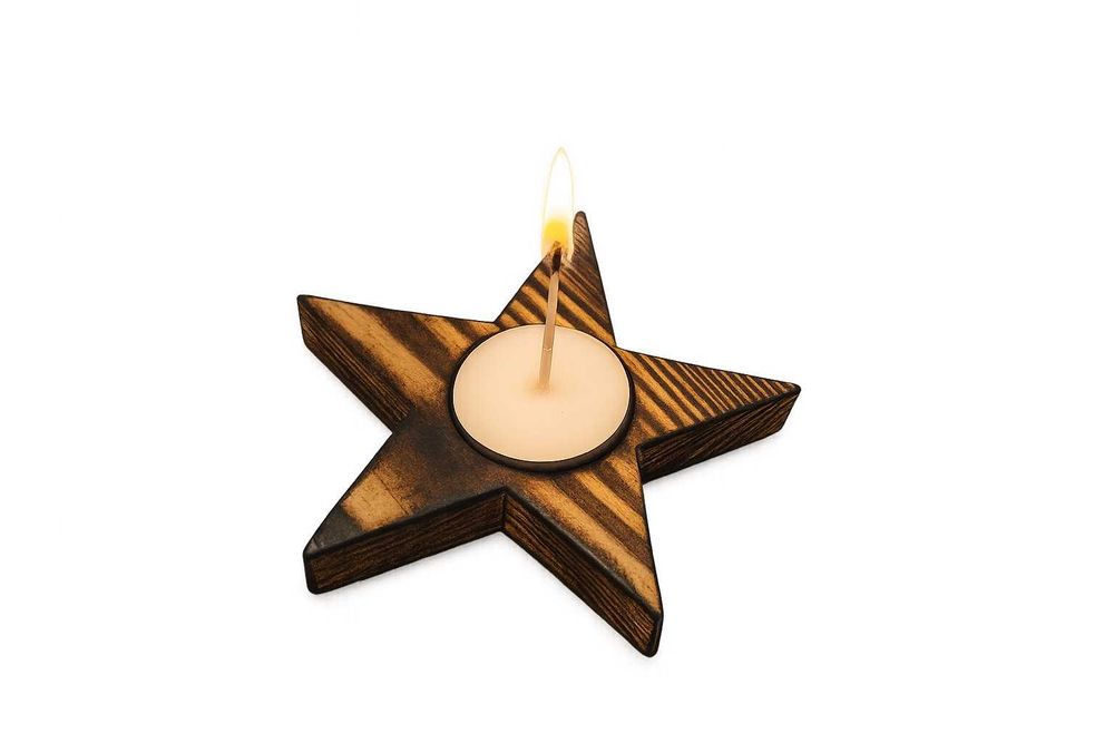 świecznik drewniany gwiazda gwiazdka ręcznie robiony wyjątkowy urok