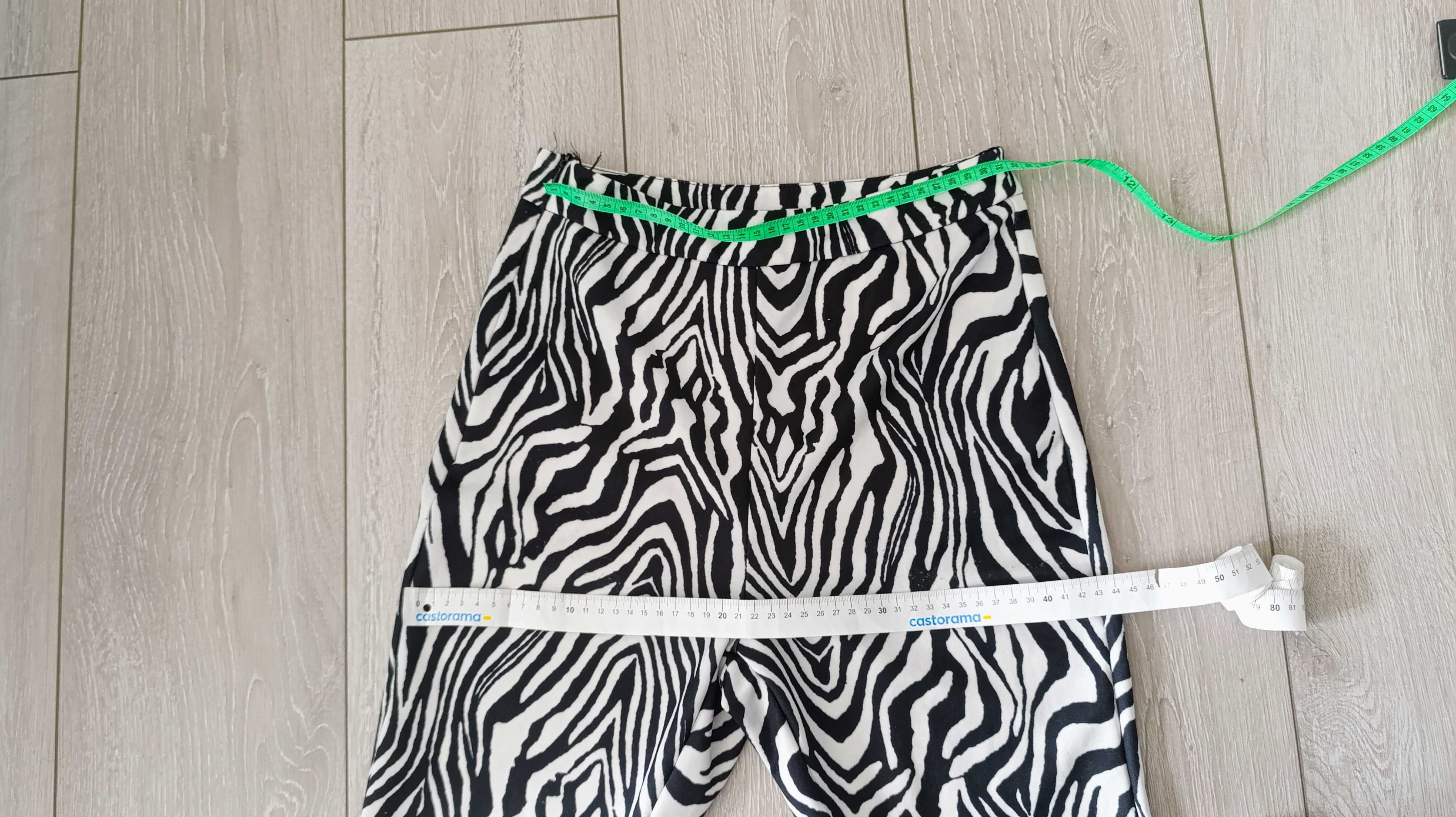 Spodnie dzwony zebra  czarno - białe