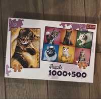 Puzzle Koty Trefl 1000 + 500 elementów