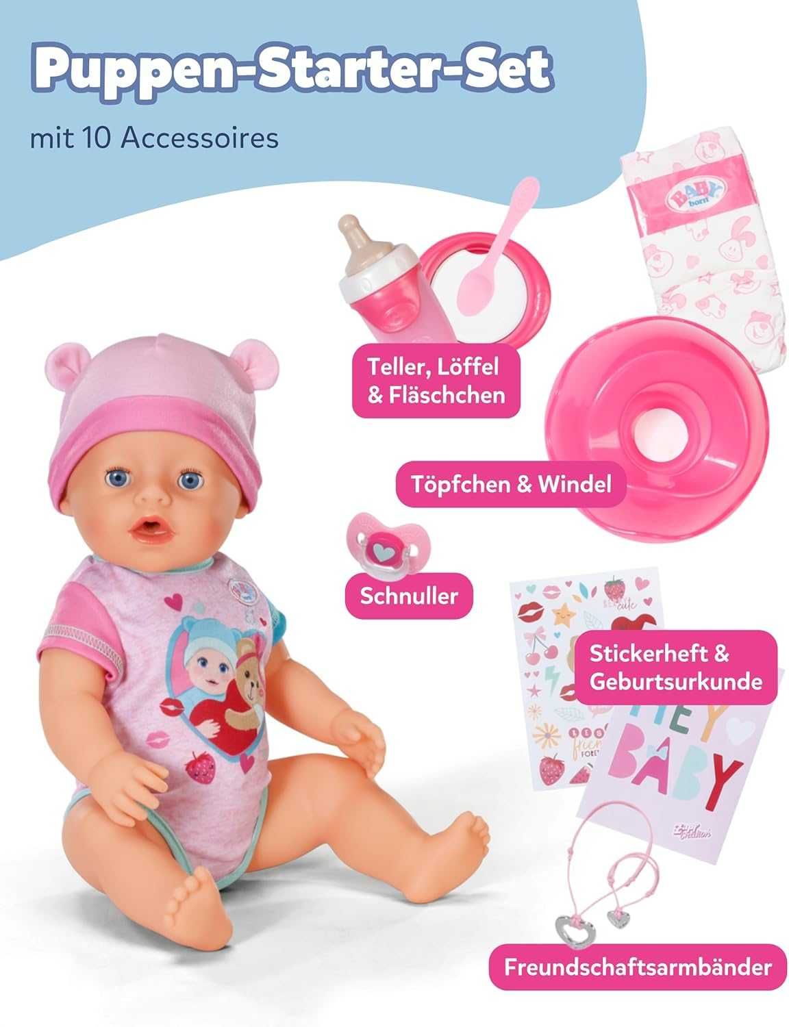 BABY BORN lalka EMMA BOBAS interaktywna realistyczna akcesoria C108