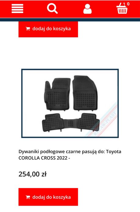Dywaniki gumowe Rezaw-Plast Toyota Corolla Cross