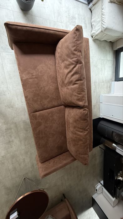 Sofa DL Benet rozkładana z funkcją spania brazowa skóra