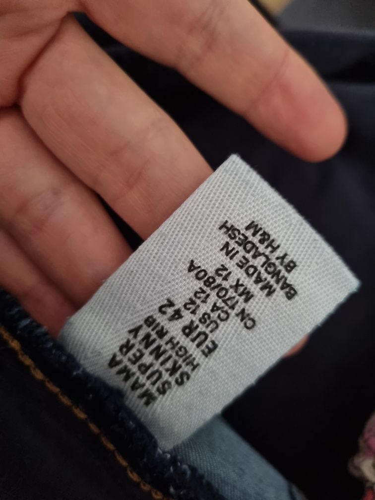 Spodnie jeans ciążowe H&M mama XL 42