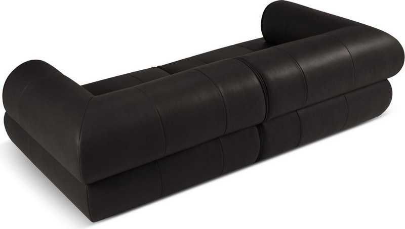 Sofa skórzana modułowa 3-os Lily Black 234x105x74cm Maison Heritage