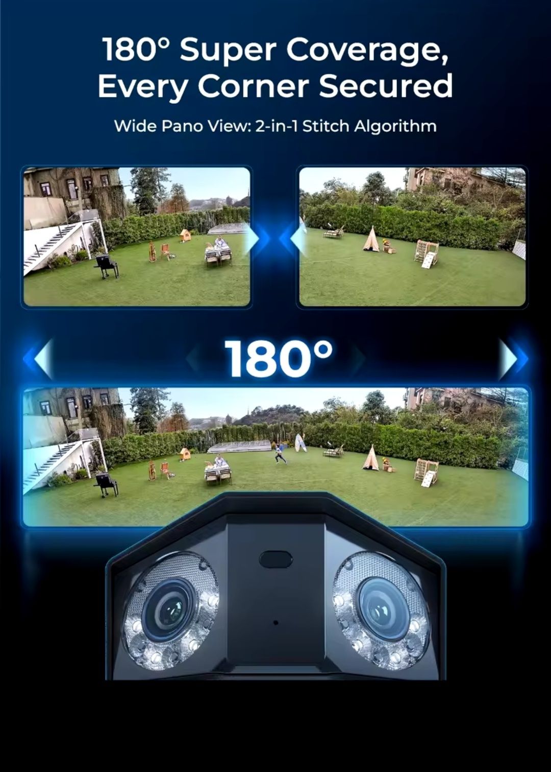Камера Reolink Duo 2 Poe 8mp 4K video 180° кут огляду