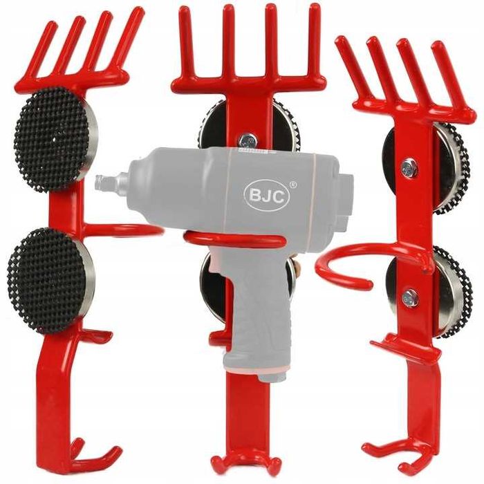 Wieszak do klucza pneumatycznego BJC 4w1 z magnesem, czerwony