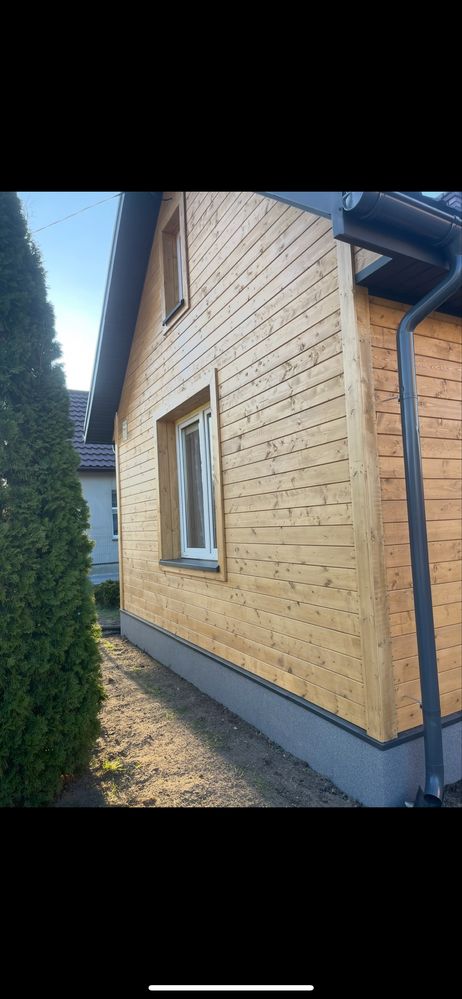 Elewacje drewniane/ocieplenia wełną/poddasza/tarasy