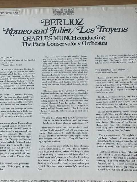 vinil BERLIOZ Romeo & Juliet, MUNCH