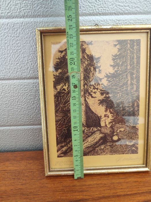 Rycina / Drzeworyt 1930Rok R.Harzberg Podpis oryginał - V