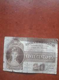 Nota vinte centavos antiga