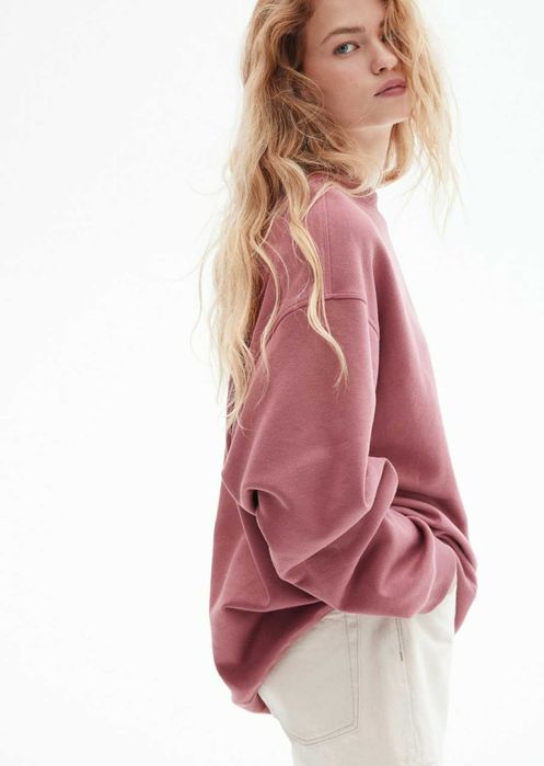 Bluza oversize pudrowy róż L