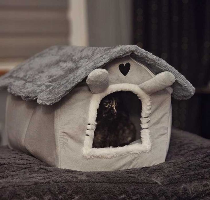 Legowisko Dla Kota Kotów Domek Budka Kojec Pluszowy Poduszka Buda