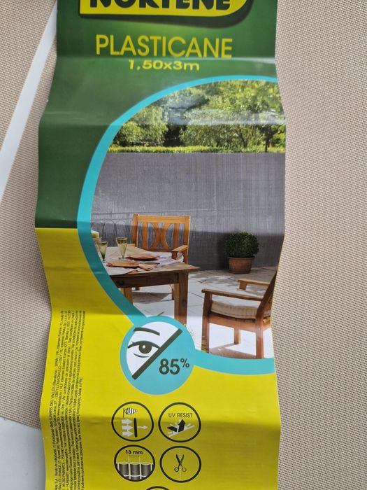 Osłona PCV na balkon szara kawałek mata ala bambus