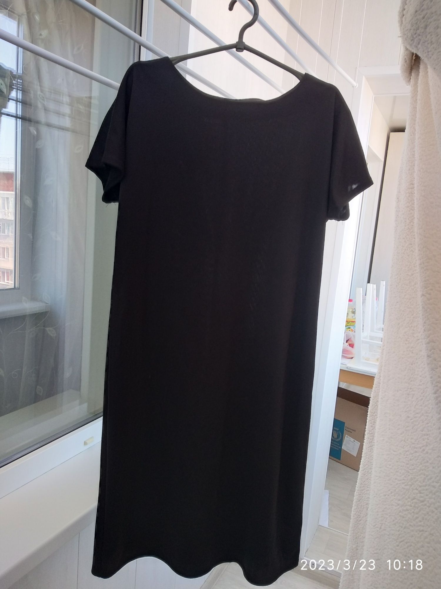 Комплект кардиган и платье черного цвета трикотаж