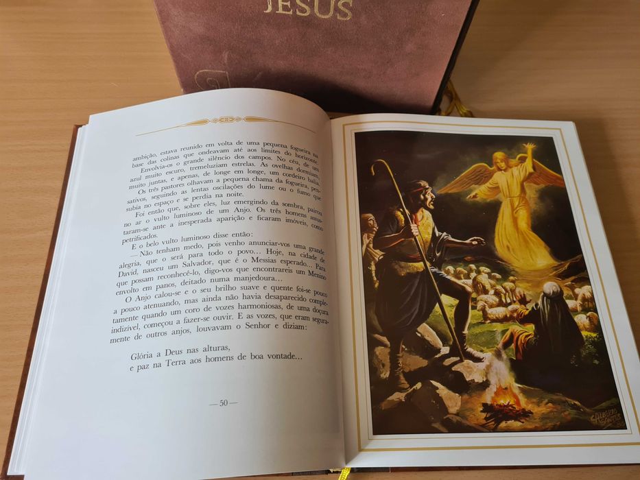 4 volumes de "A Vida de Jesus" de Raul Correia