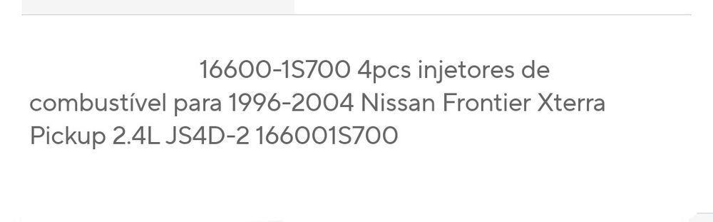 Conjunto de 4 injectores Combustíveis Nissan NOVO
