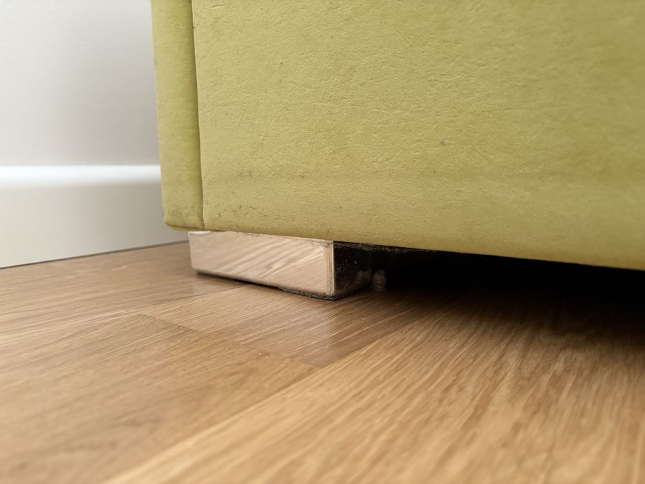 Łóżko 90x200 z pojemnikiem – zielony welur + materac, odbiór Lublin