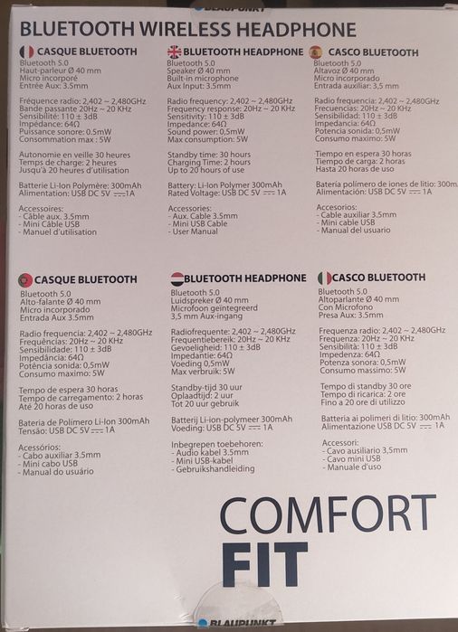 Auscultadores Blaupunkt Selados