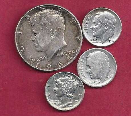 E.U.America  4  moedas de Prata